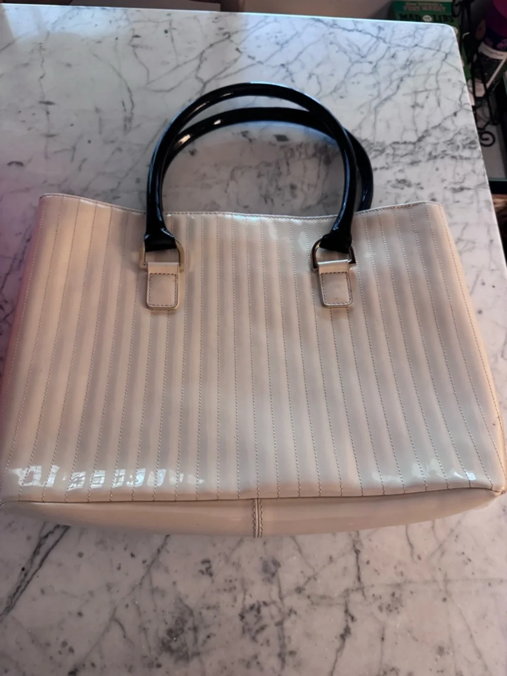 Ted Baker Cream Tote Bag with Black Accents - Picture 4 of 8